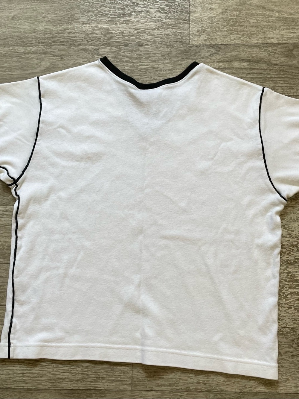 Vintage 90s Nike Court Tennis Top L(12/14) White w Black Trim - Picture 6 of 7